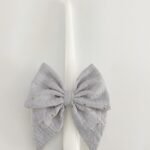 Krikšto žvakė su kaspinėliu "Pilka"