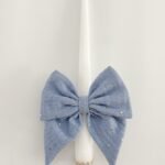 Krikšto žvakė su kaspinėliu "Mėlyna"